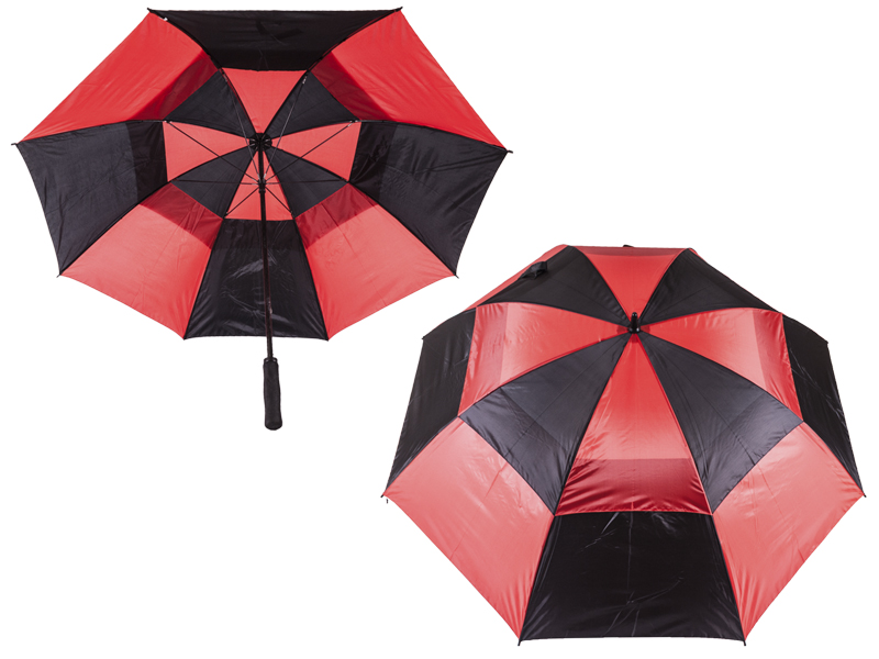 2817 Contrast Golf Umbrella with Wind Flaps BLACK/RED